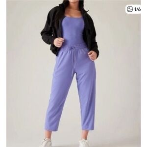 Athleta Lavender Cropped Drawstring Pants lightweight 4/P